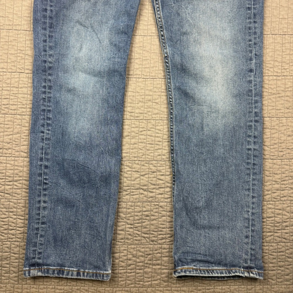 Levis 514 Straight Fit Jeans Men 32x30 Blue Medium Wash Denim Stretch Faded - Picture 3 of 12